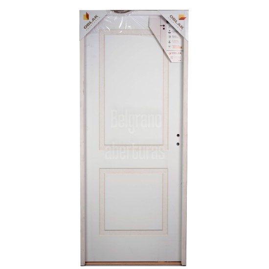 Puerta Placa Oblak - L. Pantog.  Capri Recta Blanco M.Mad. 80 /10 IZQ.