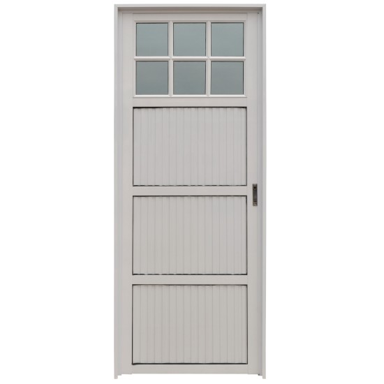 Puerta Aluminio Blanco 1/2 Vidrio Repartido Mod.7