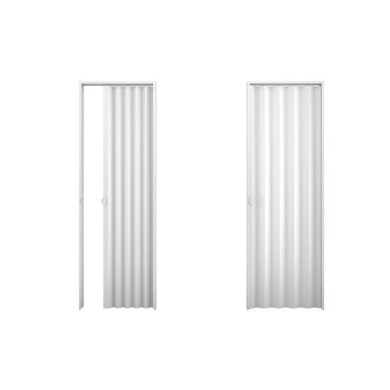 Puerta Plegadiza lisa - color cedro / blanco 92 cm
